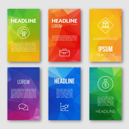 Web design set template business triangular vector image