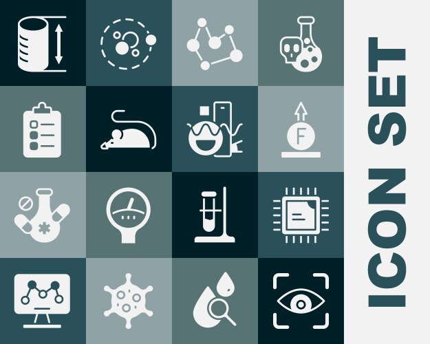 Set eye scan processor cpu force of physic vector image