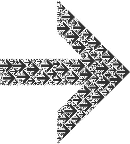 Arrow right recursion composition itself icons vector image