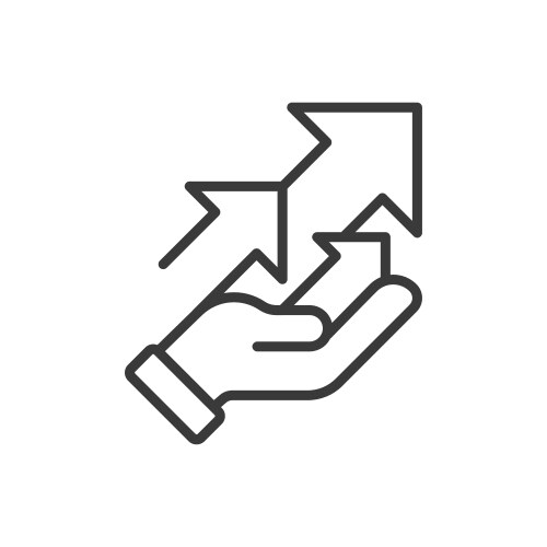 Help with project launch icon in line design vector image