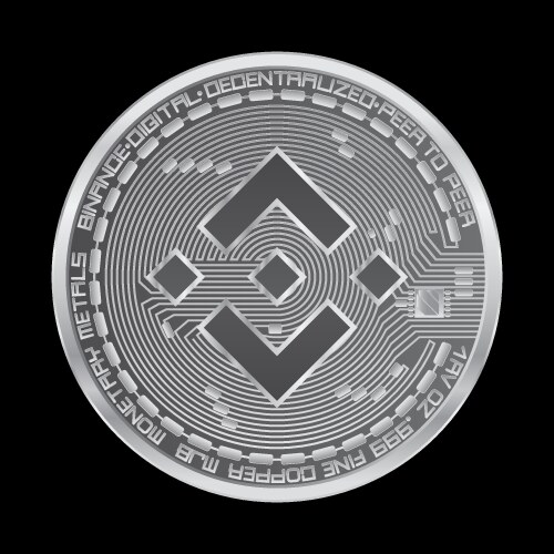 crypto currency binance silver symbol isolated vector image