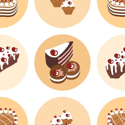 Seamless colorful donut pattern sweet cartoon Vector Image
