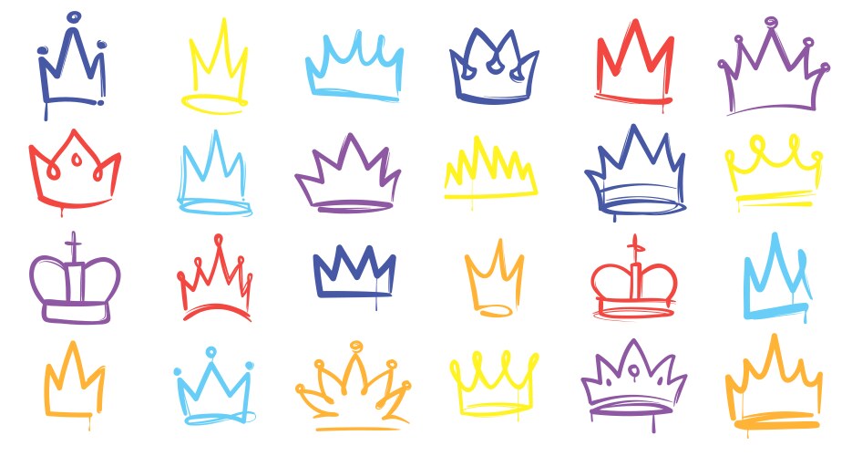 Elegant Crown Sketch - Queen & Princess Vector Image