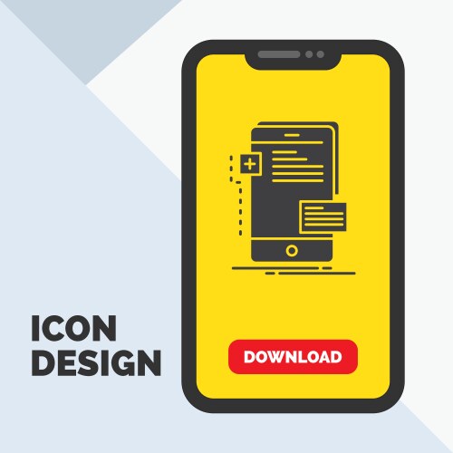 Frontend interface mobile phone developer glyph vector image