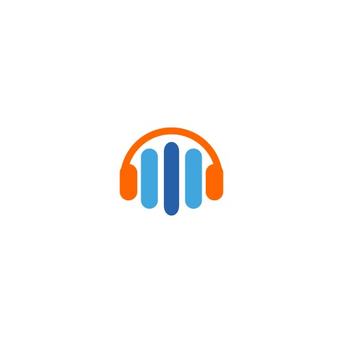 headphone music logo vector image