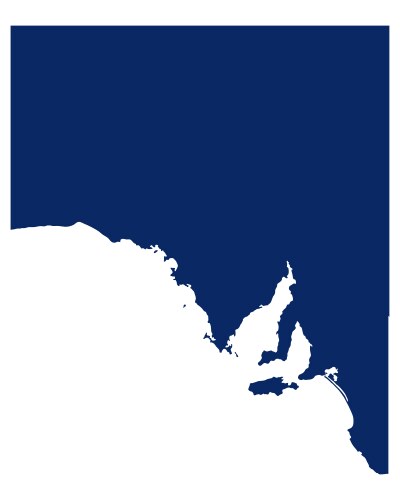 South Australia Map - Blue Vector Image