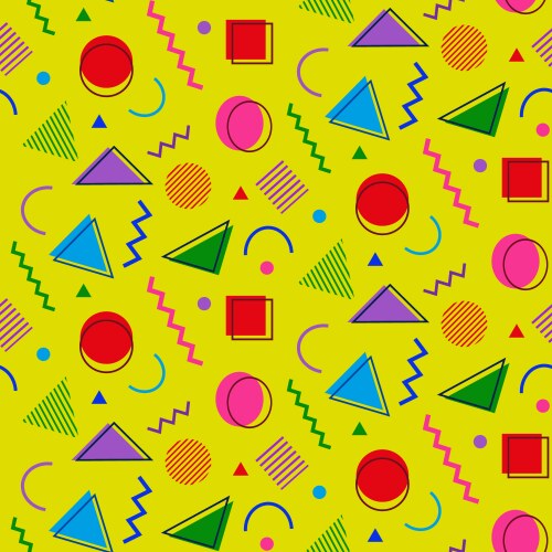 90s colorful memphis shapes seamless pattern Vector Image