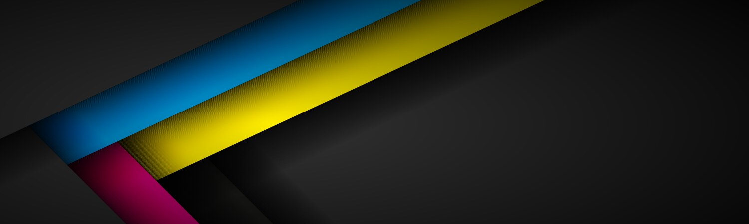 Abstract header with lines in cmyk colors triangle vector image