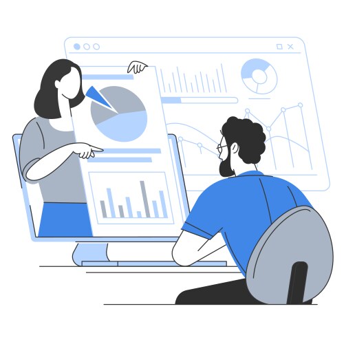 Online education with video lessons concept Vector Image