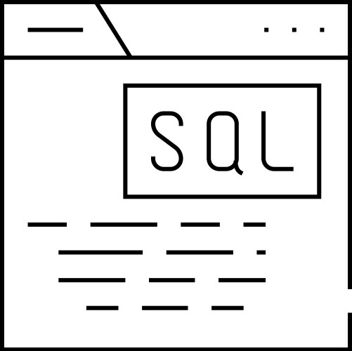 Sql query database line icon vector image