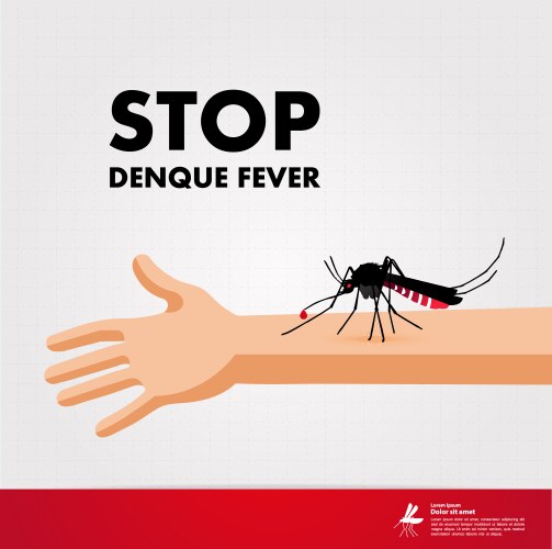 Stop denque fever and mosquito vector image