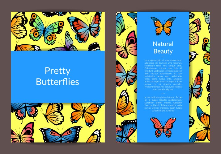 Decorative butterflies card or flyer vector image