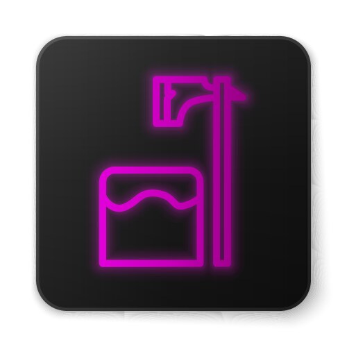 Glowing neon line executioner axe in tree block vector image