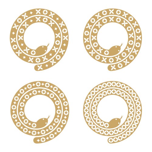Gold snakes set Royalty Free Vector Image - VectorStock