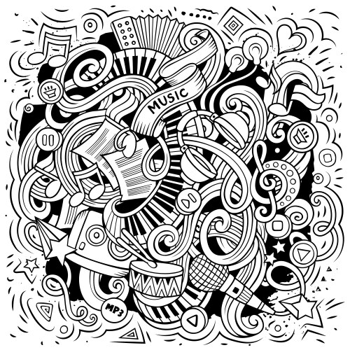 Rap music doodle set Royalty Free Vector Image