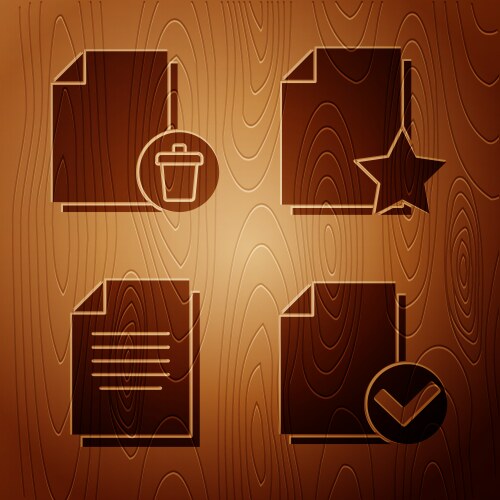 Set document and check mark delete file vector image