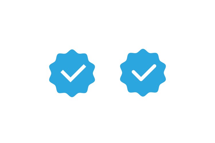 blue verified badge icon vector image