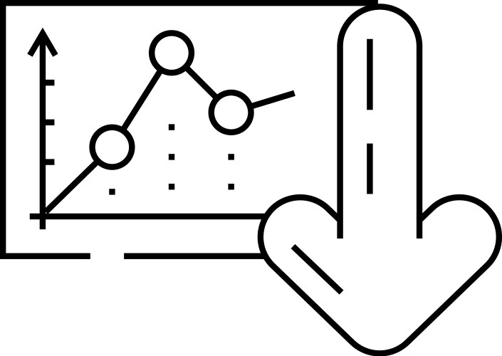 Diagram loading statistical data line icon vector image
