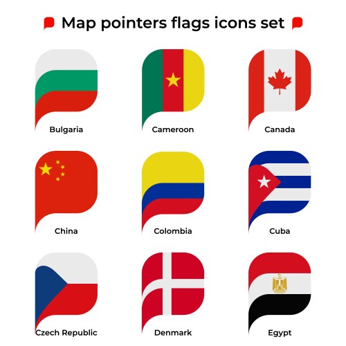 Map pointers flags icons set flag icon in simple vektorbild