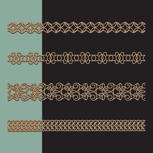 Gold vintage design elements corners and borders Vector Image