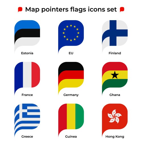 Map pointers flags icons set flag icon in simple vektorbild