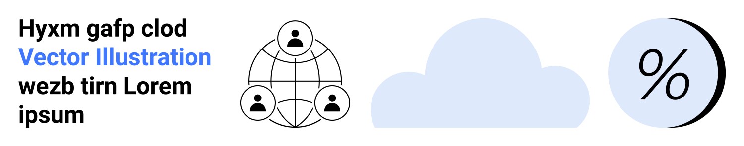 Cloud computing network with user collaboration vector image