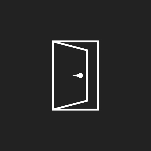 Door icon in line style exit open vector image