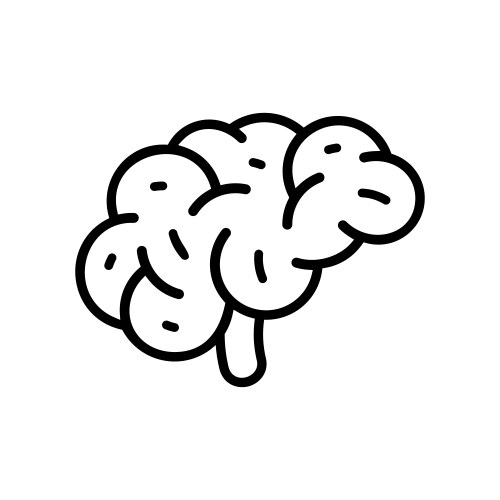 Brain outline icon Royalty Free Vector Image - VectorStock