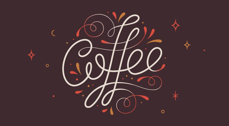 coffee hand-drawn lettering vector image