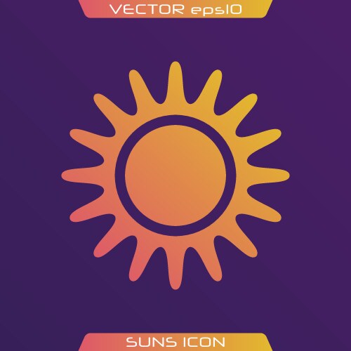 Flat sun icon vector image