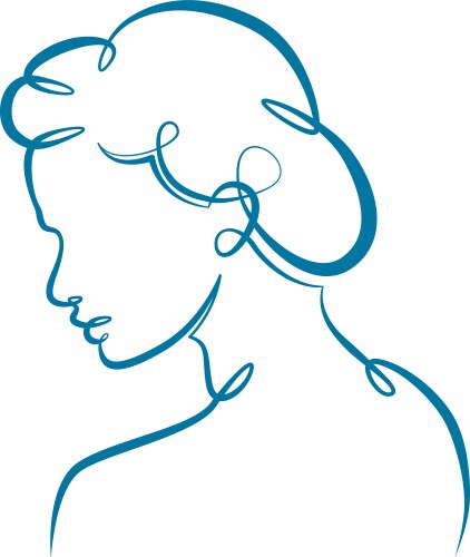 portrait profile silhouette of a female head vector image