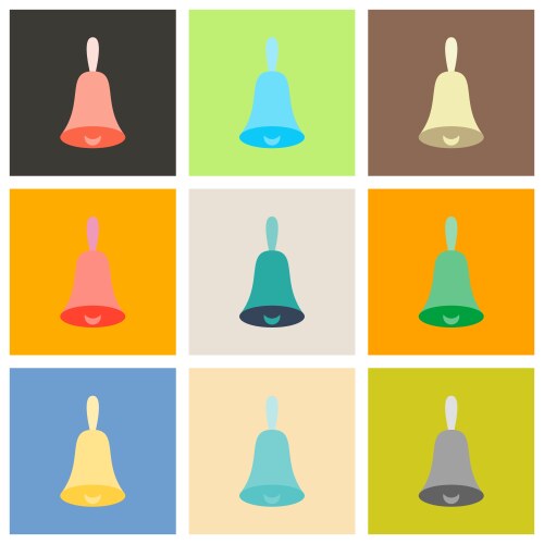 Set of bell icon alarm service handbell vector image