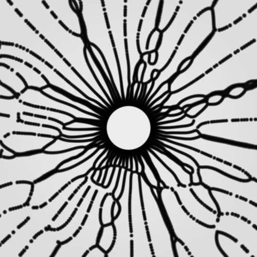 Array with dynamic particles 3d technology style vector image