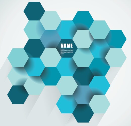 Background Template With Blue Hexagons Royalty Free Vector
