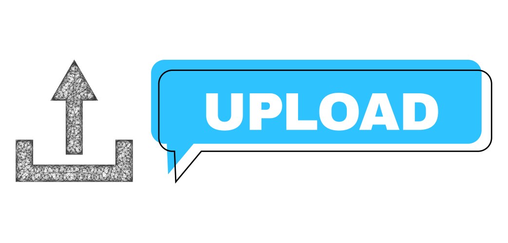 Misplaced upload chat frame and net mesh vector image