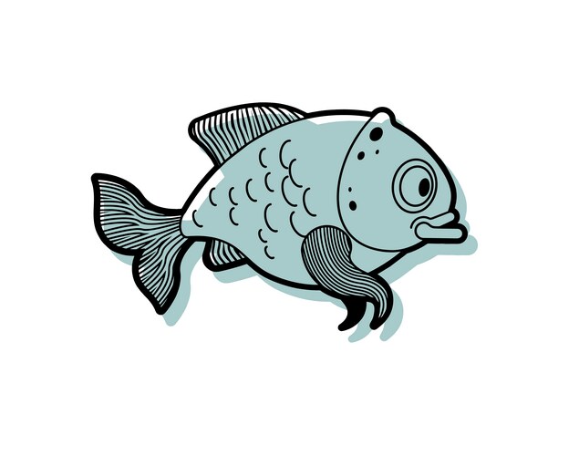Cartoon Carp Fish Illustration Vector Image