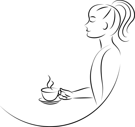 Line Art Coffee Cup Vector Image