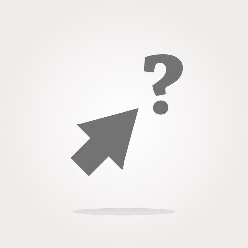 Computer button with arrow and questions mark web vektorbild