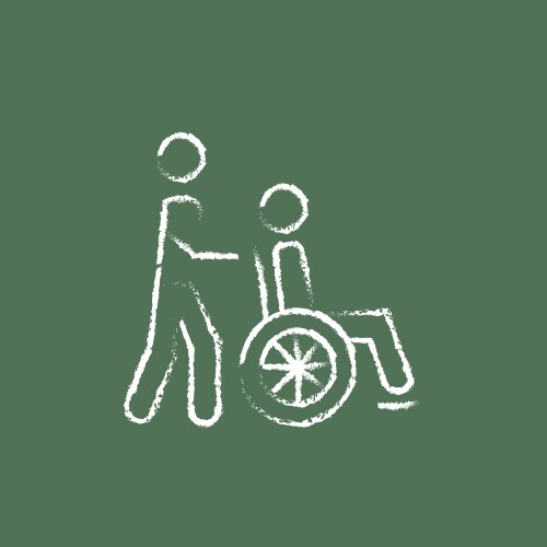 Nursing care icon drawn in chalk Vector Image