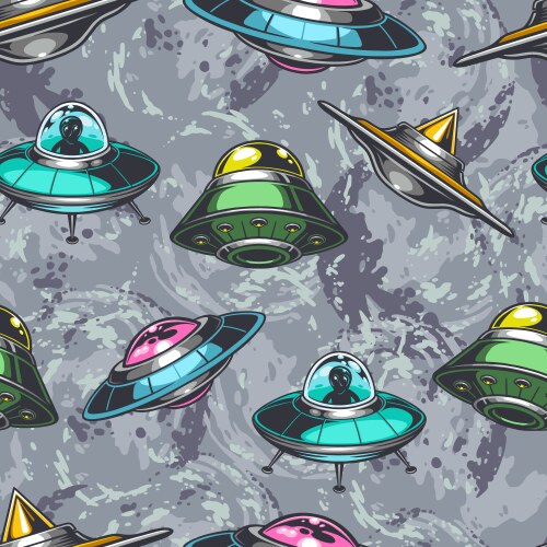 Space Shuttle Colorful Seamless Pattern Royalty Free Vector