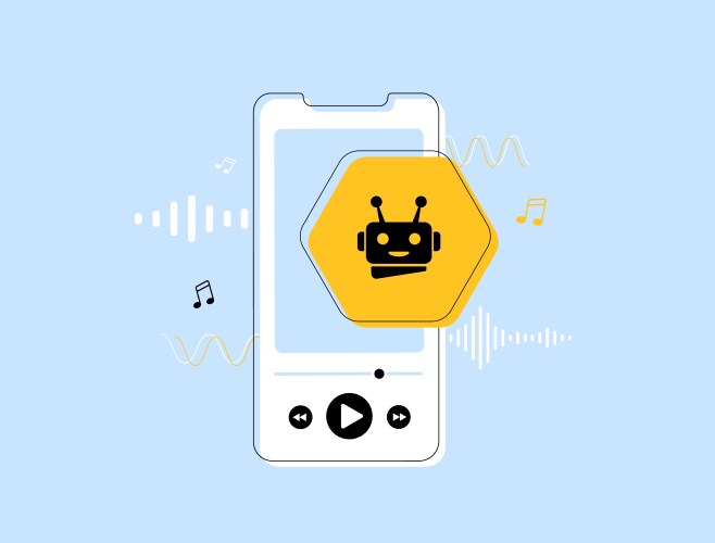 Ai-generated music compositions algorithms vector image