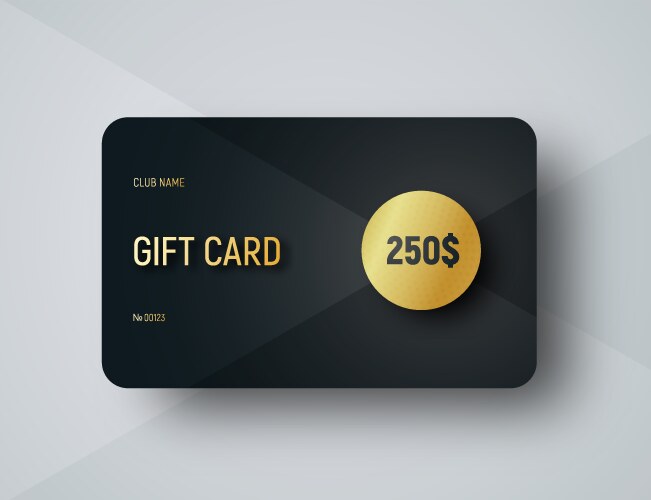 gift card template with a gold circle for face vector image