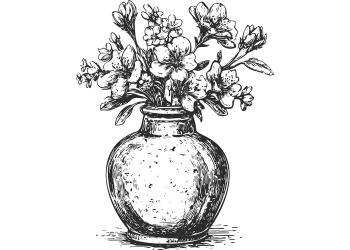 Hand Drawn Floral Sketch Vector Image