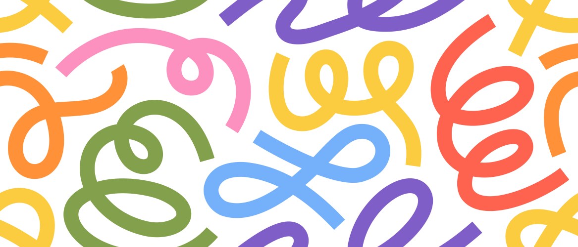 Trendy abstract scribble pattern with dynamic vector image