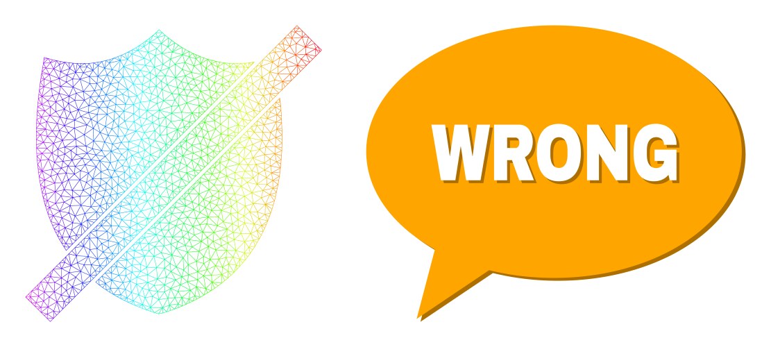 Spectrum net gradient wrong shield icon vector image