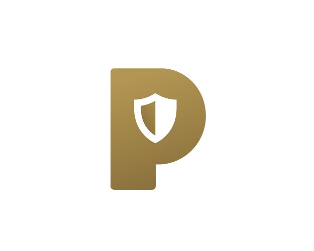 Shield logotype core logo Royalty Free Vector Image