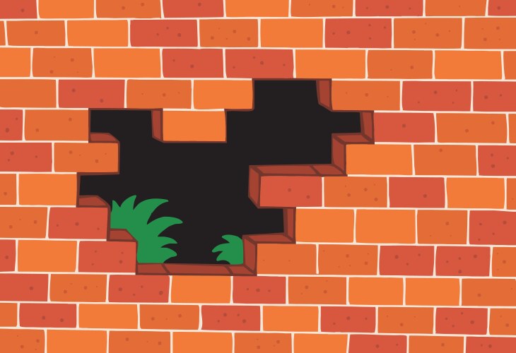 Brick Wall Hole Royalty Free Vector Image - VectorStock