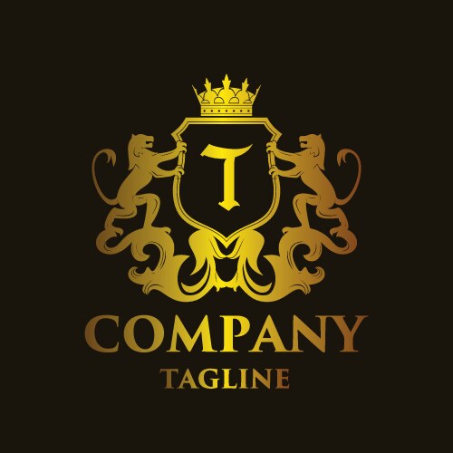 Elegant Letter T Logo - Royal Emblem Vector Image