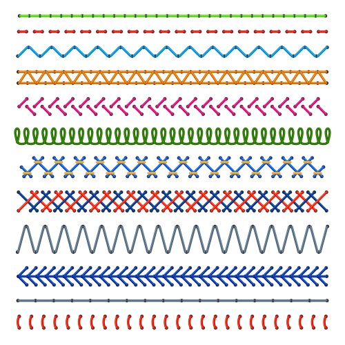 Sewing stitches pattern Royalty Free Vector Image