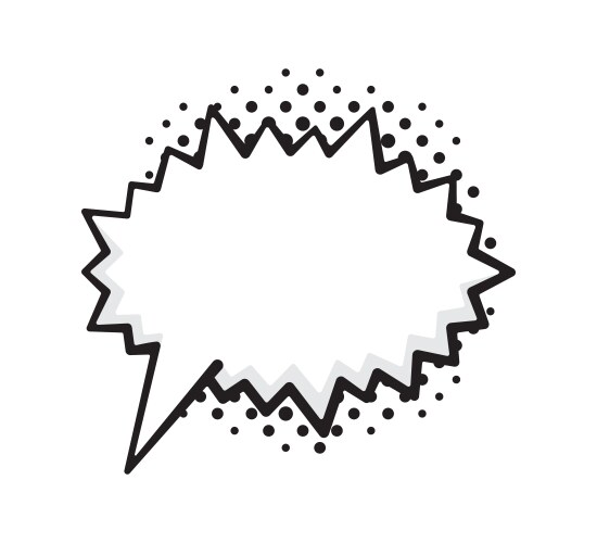 Comic speech bubble cloud shape in pop art style Vector Image
